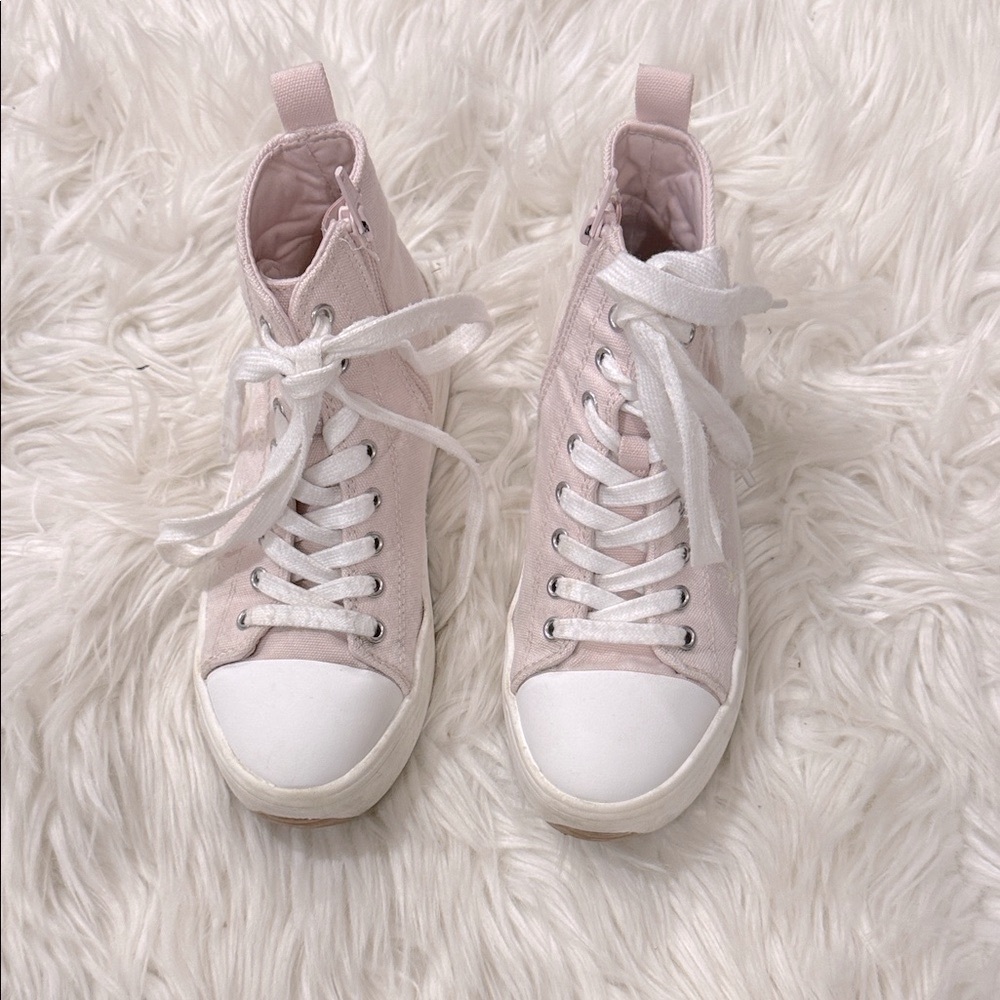 Kids Light Pink High-Top Sneakers